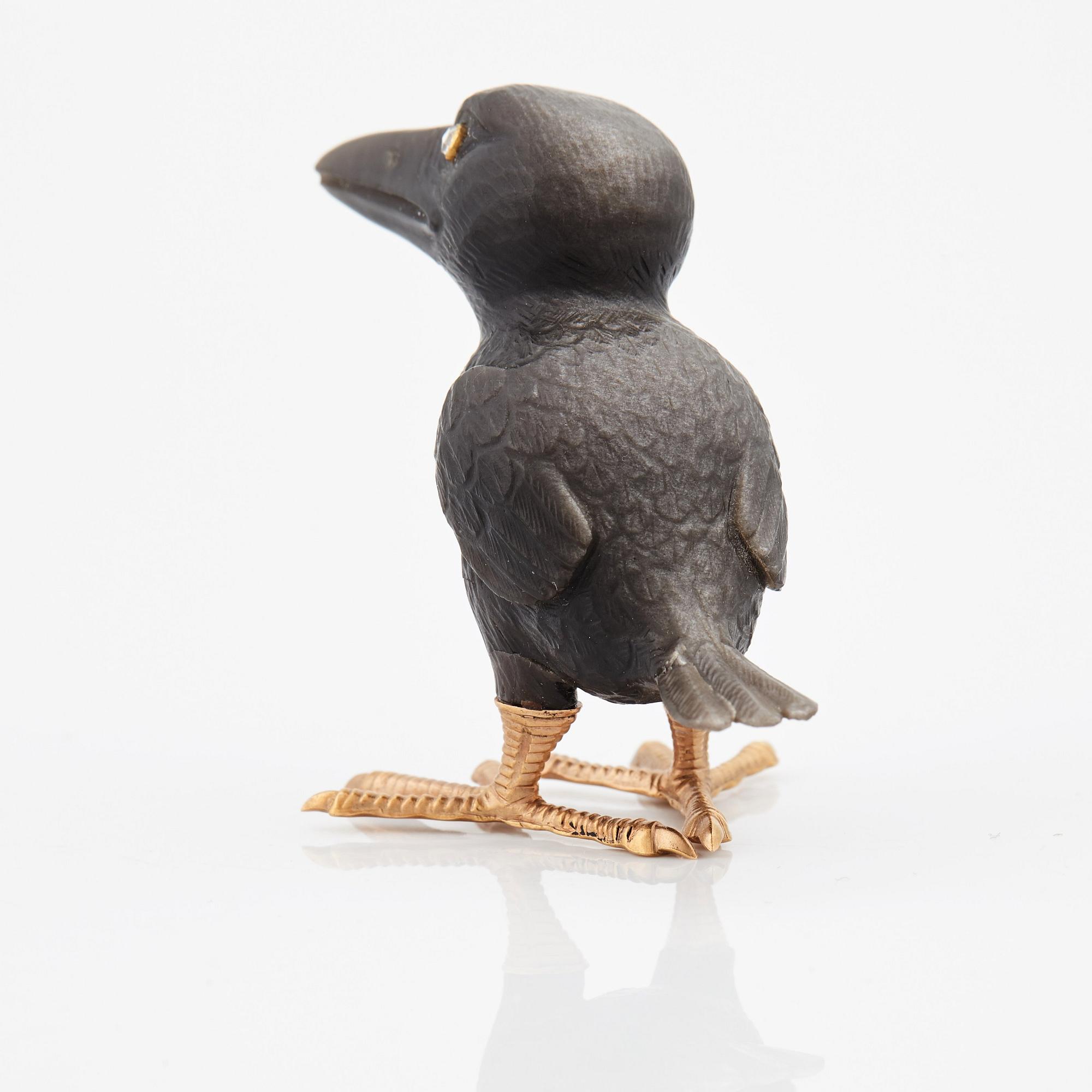 FABERGÉ, Korpunge av obsidian,  i orginaletui.