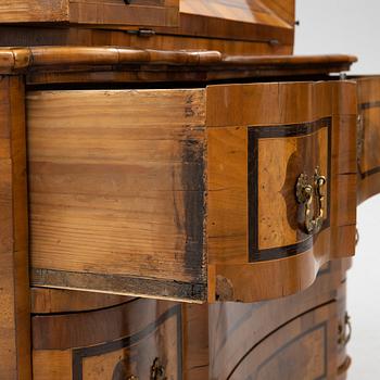 A South German late Baroque marquetry 'Tabernakelschrank' writing cabinet, first part of the 18th century.