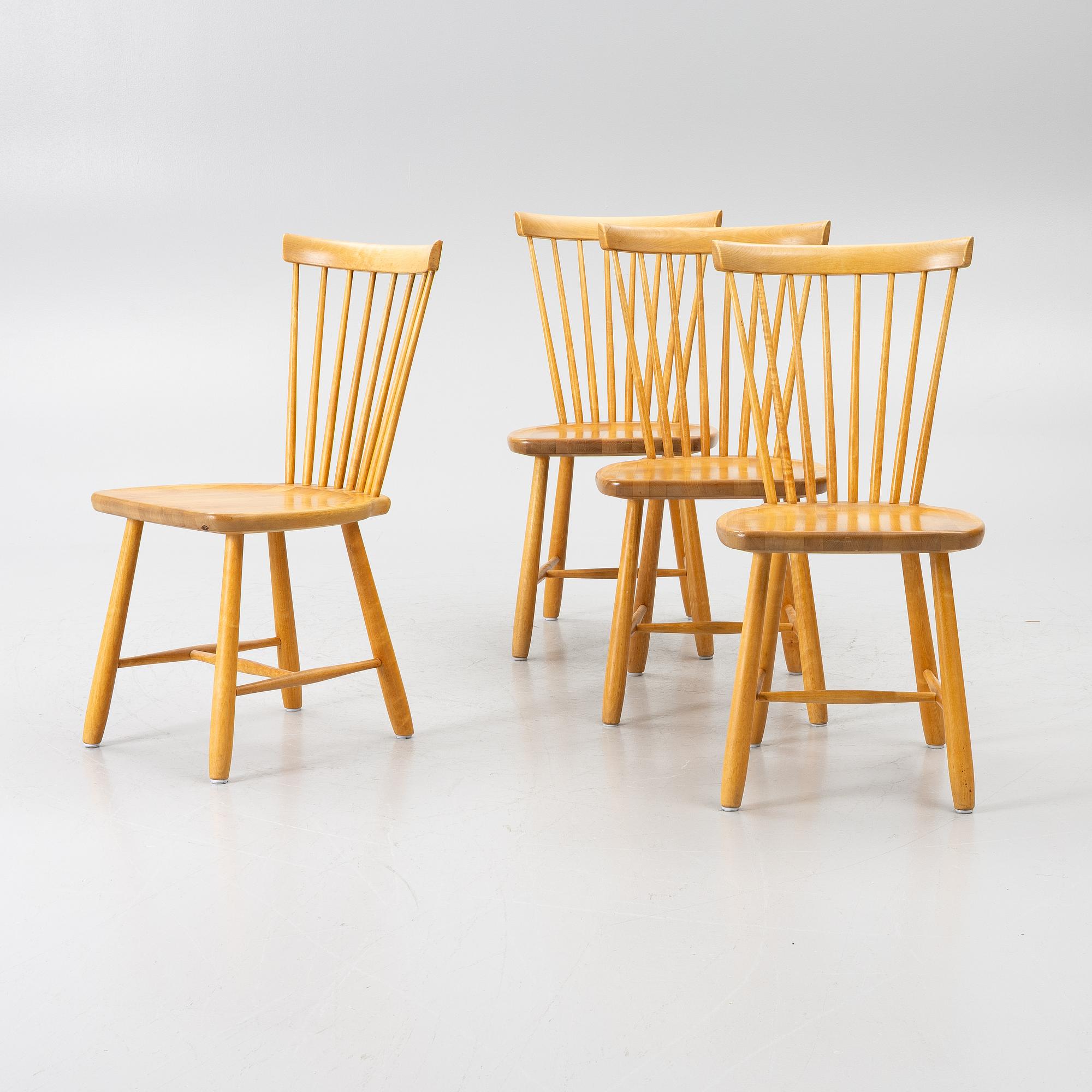 Carl Malmsten, Chairs, 4, “Lilla Åland”, Stolab, 1993.