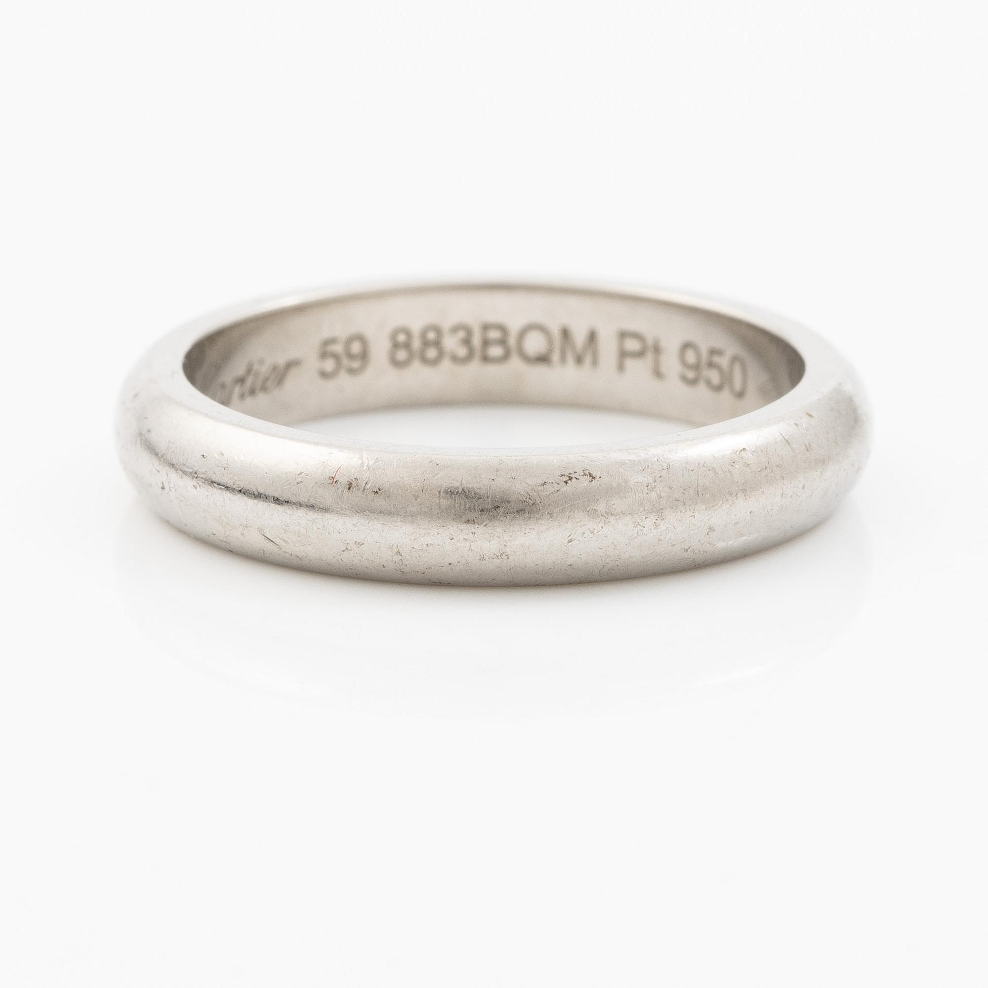 Cartier, ring, wedding band, platinum.