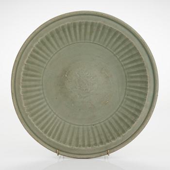 A Celadon dish, Ming dynasty (1368-1644).