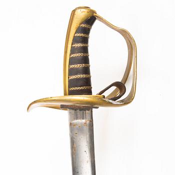 A Swedish cavalry sabre 1854 pattern with scabbard.