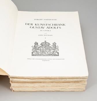 BOKVERK, 4 vol, "Philipp Hainhofer und der Kunstschrank Gustav Adolfs in Upsala" av John Böttiger, Stockholm 1909-10.