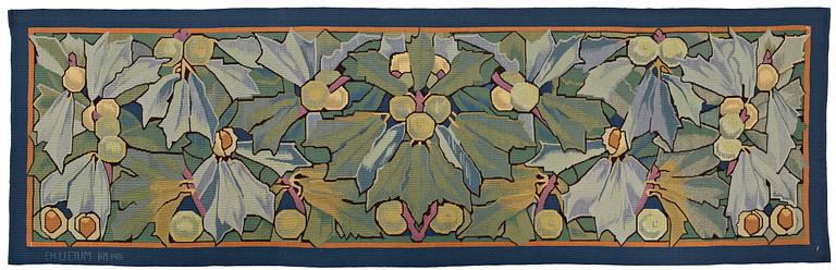 A TAPESTRY, tapestry weave, ca 55,5 x 174,5 cm, signed EH LICIUM KN 1906. Art nouveau.