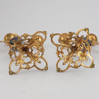 A pair of Oscarian candelabra, late 19th Century.