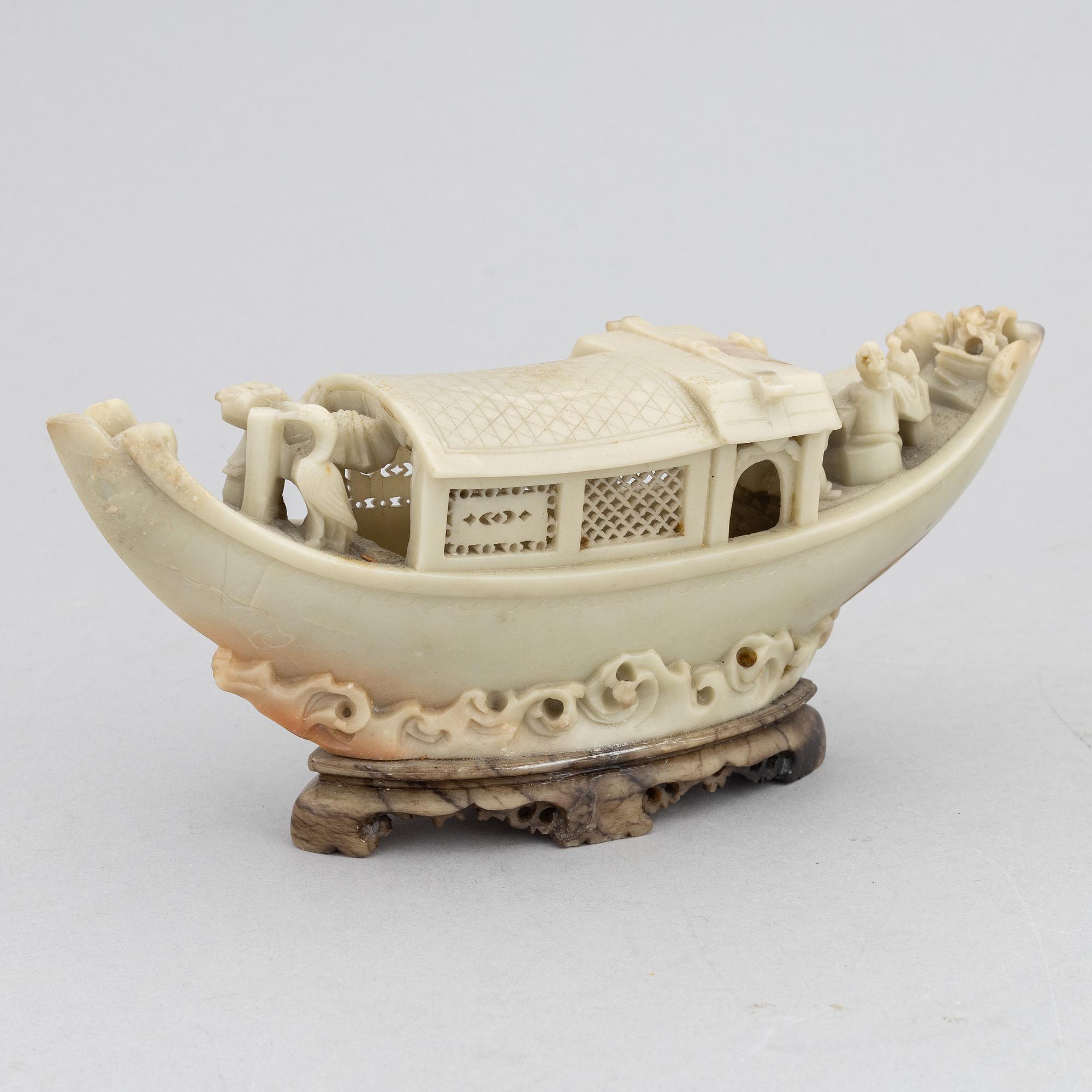 Two Chinese carved stone sculptures, 20th century.