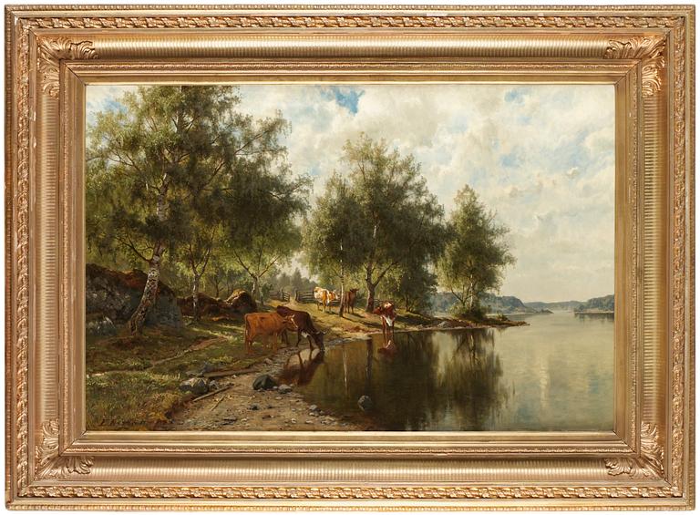 Edvard Bergh, Sommarlandskap med kor.