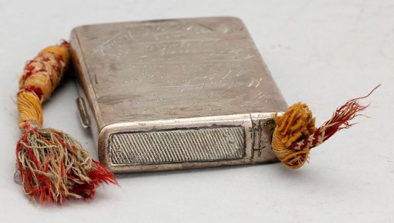 TÄNDSTICKSASK, silver, Ryssland, 1800-talets slut, vikt ca 210 gram.