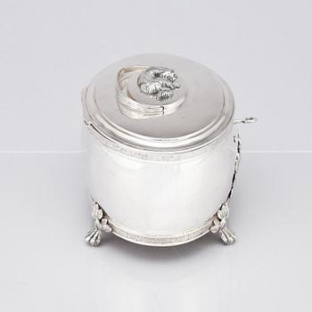 A Swedish 19th century silver sugar-casket, marks of Henrik Christoffer Klint the younger, Stockholm 1817.