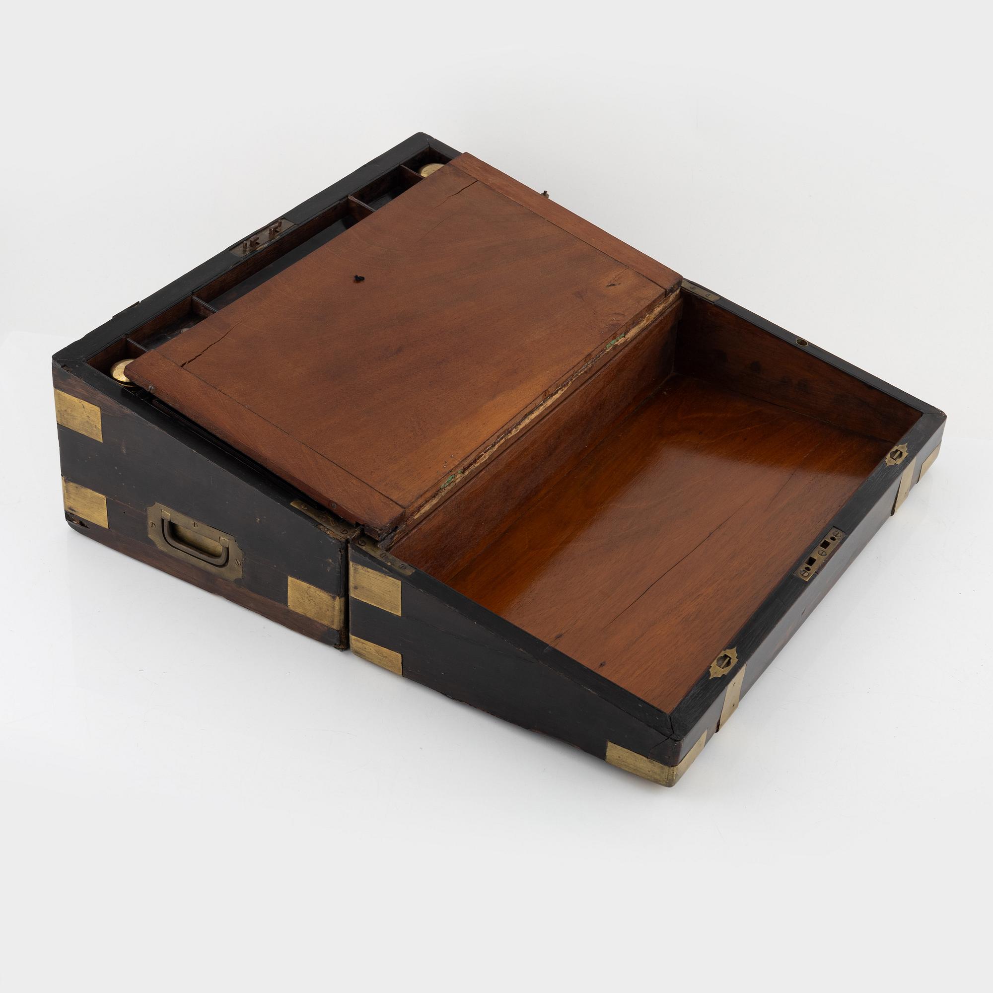 A Victorian writing slope, 1870's.