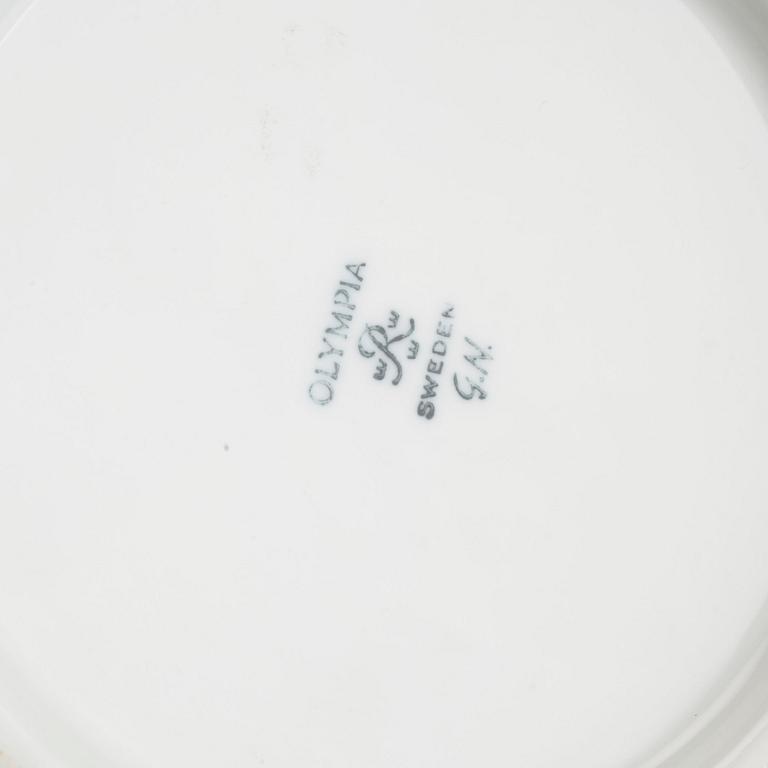 A pair of stoneware bowls, "Olympia", and a flower pot by Gunnar Nylund, Rörstrand, second half of the 20th century.