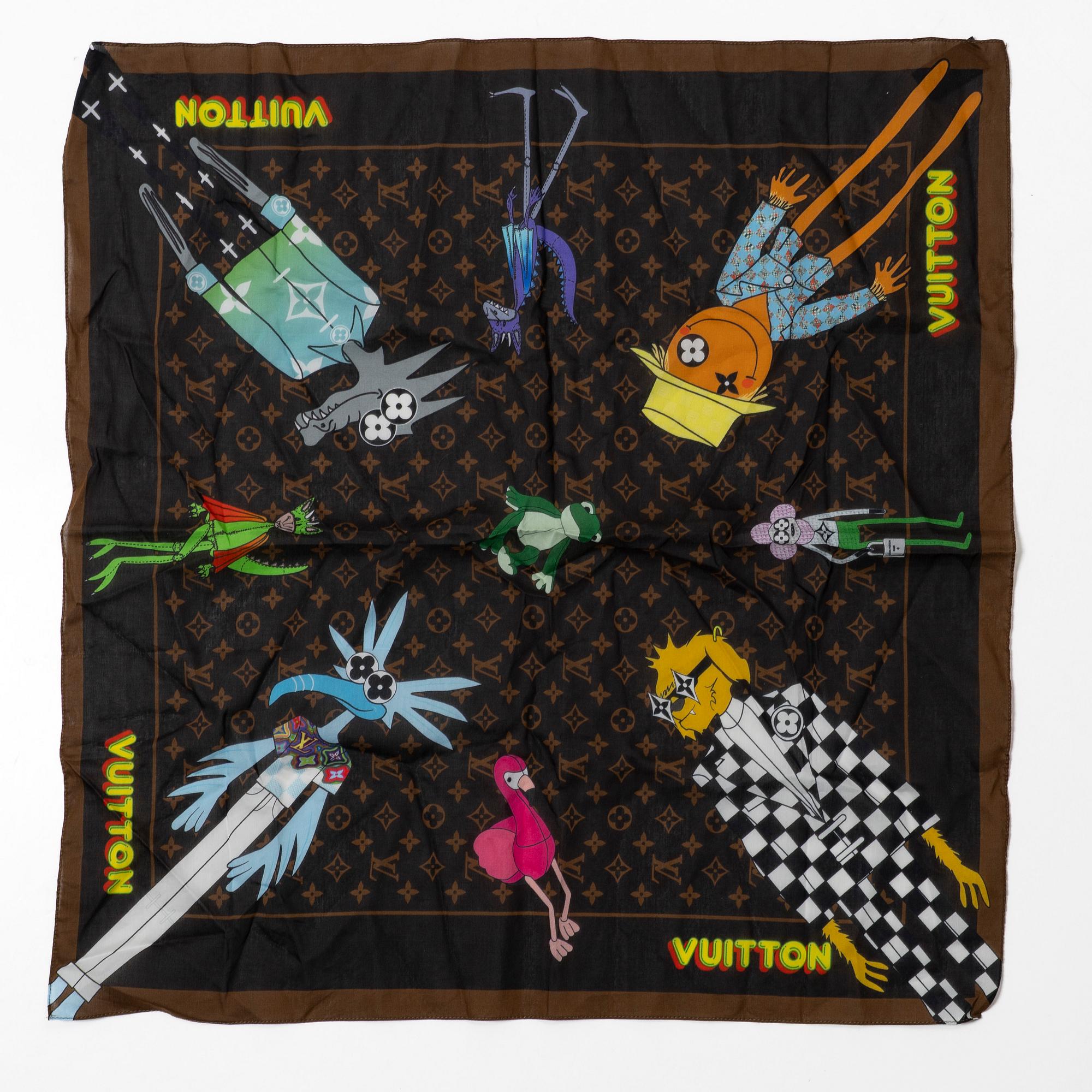 Louis Vuitton, face masks 3 pcs, with accessories and scarf.