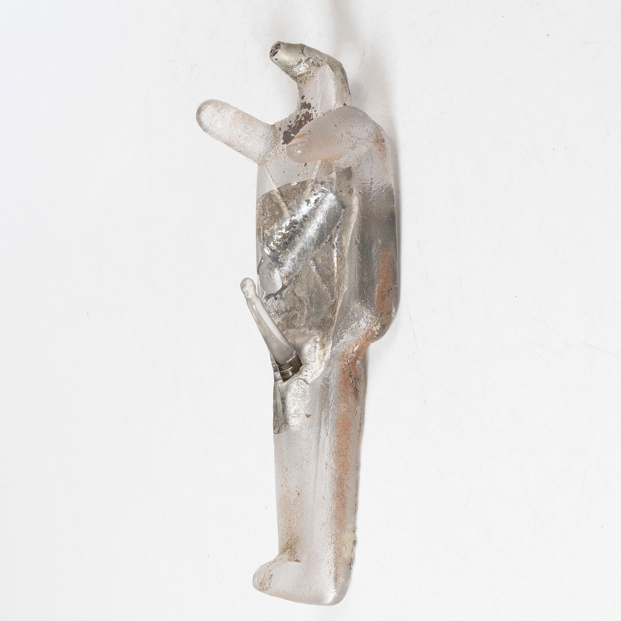 Bertil Vallien, unik väggskulptur, sandgjutet glas, "Idol".