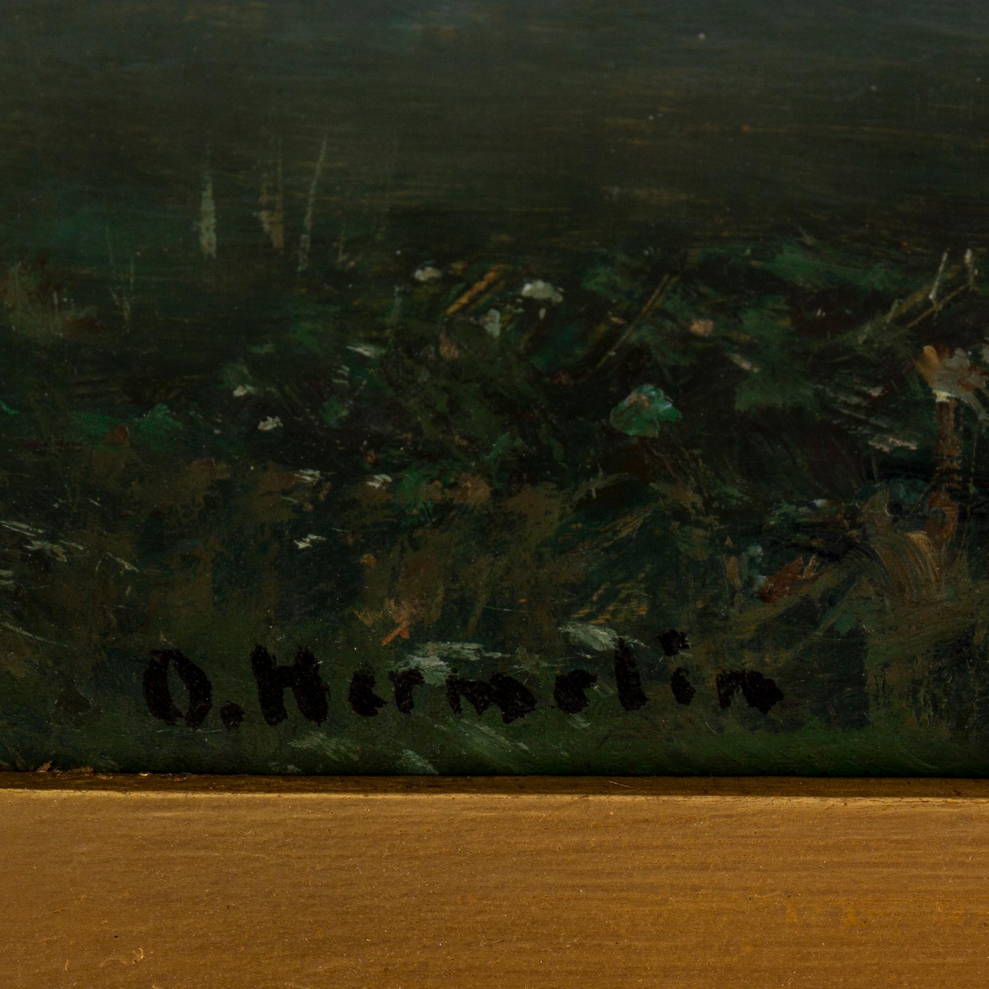 OLOF HERMELIN, olja på pannå, signerad.