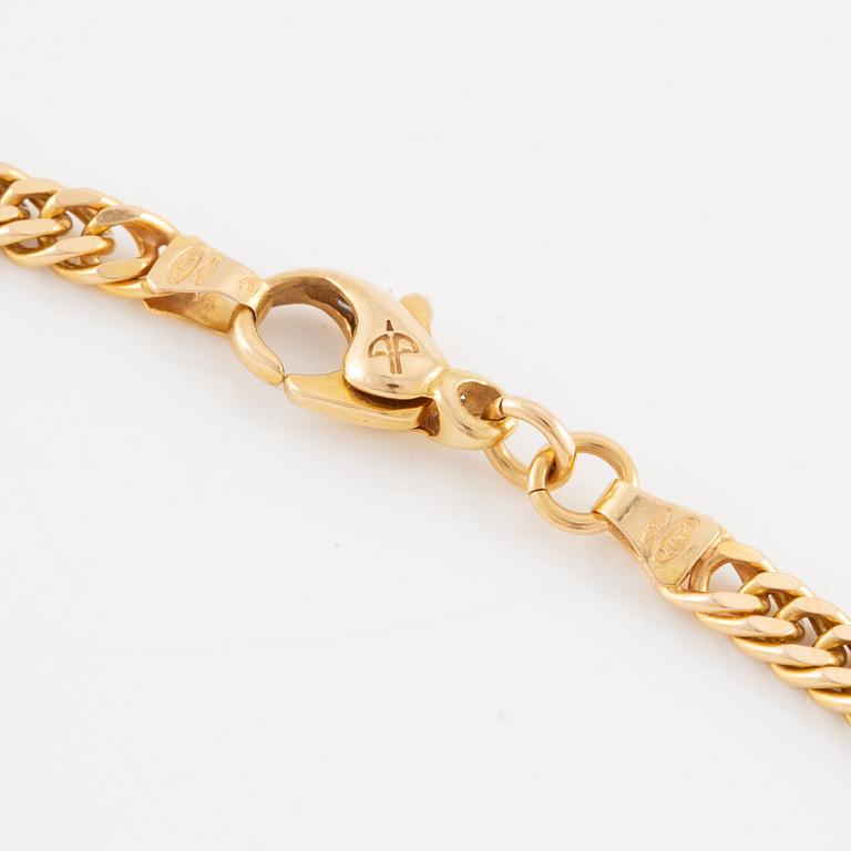 Necklace, 18K gold, chain link, Balestra, Italy.