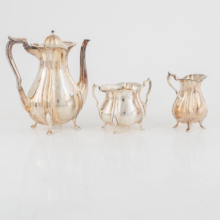 Kaffeservis, 3 delar, silver, GAB, 1929.