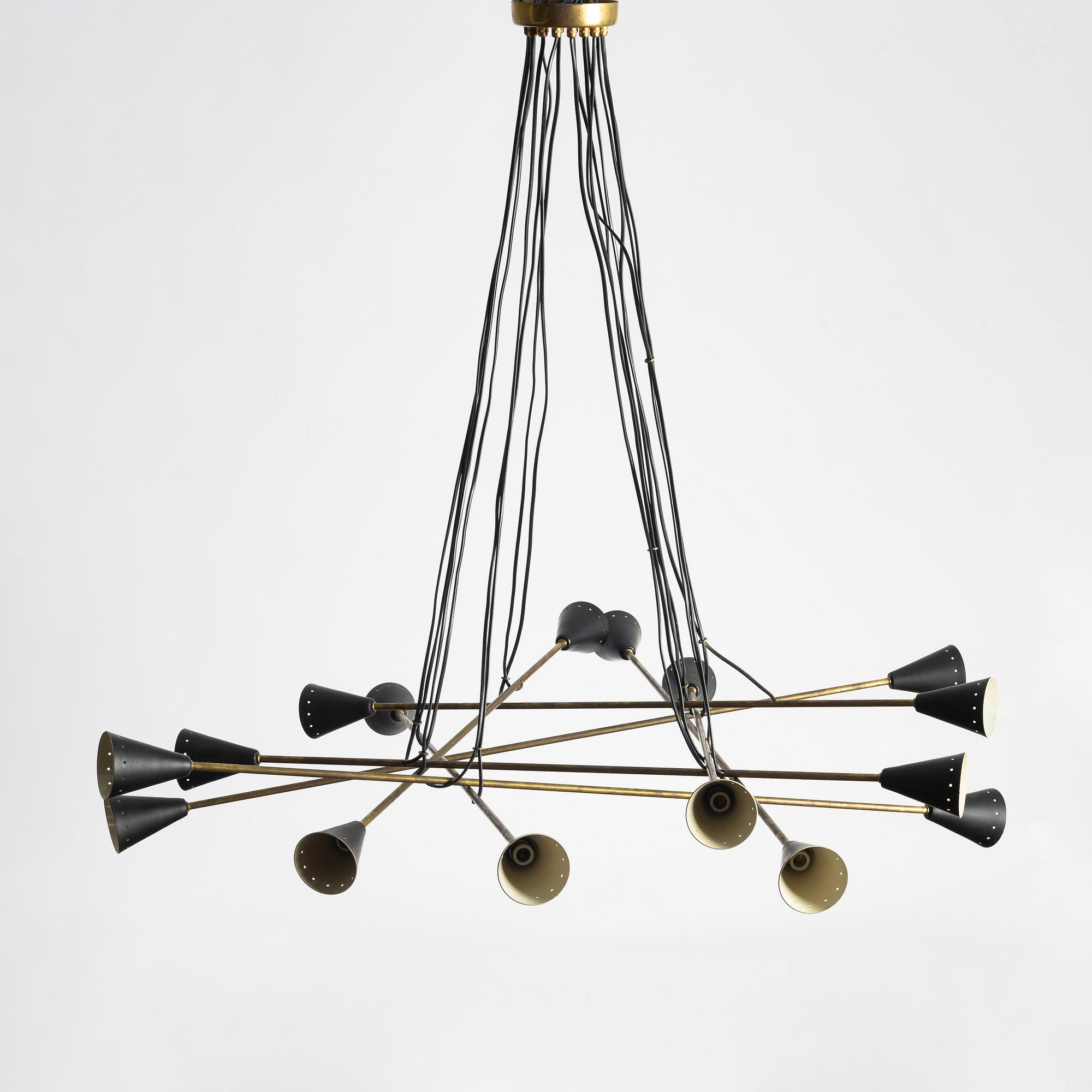 Taklampa, Sputnikmodell, Italien, 1900-talets andra hälft.