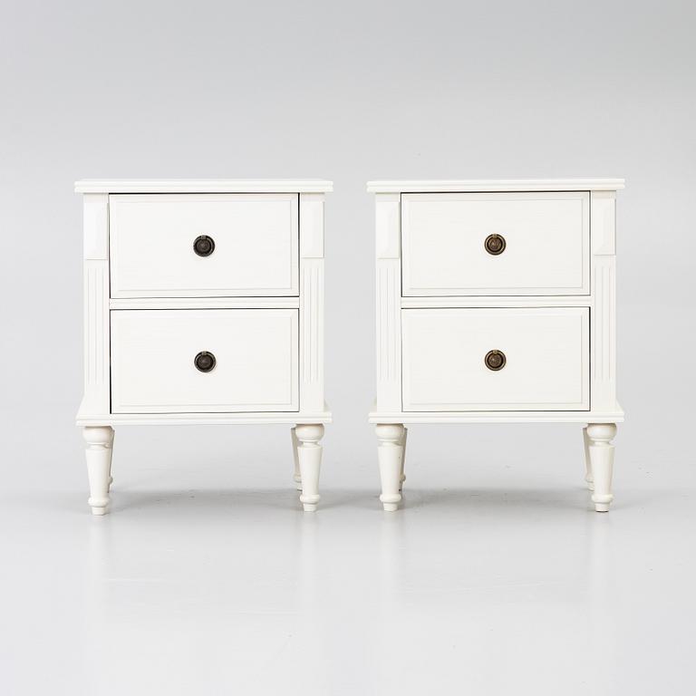 A pair of bedside tables, contemporary.