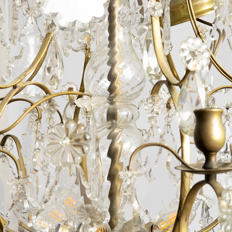 A rococo style chandelier, first half of the 20th century.