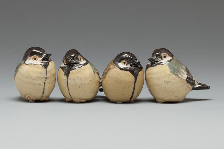 GUNNAR HANSSON, 4 st, stengods, monogramsignerade.