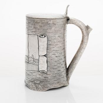 Wilhelm Porthan, Dryckeskanna, silver, Viborg 1904.