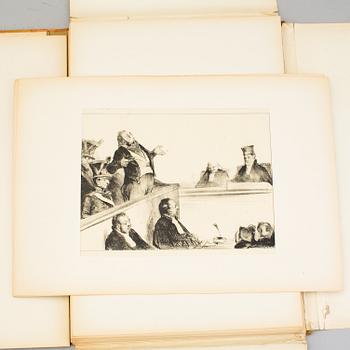HONORÉ DAUMIER (Efter), mapp med 40 + 5 litografier, utgivna 1918.