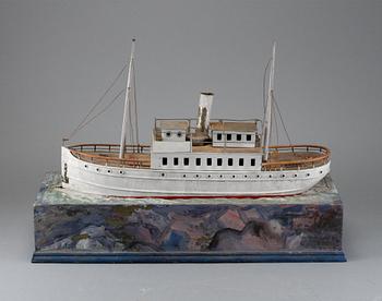 MODELLBÅT / LEKSAK, trä, 1900-talets första hälft.