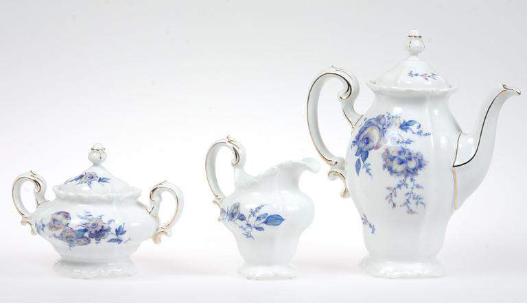 TE- och KAFFESERVIS, 38 delar, porslin,"Pompadour", Rosenthal.
