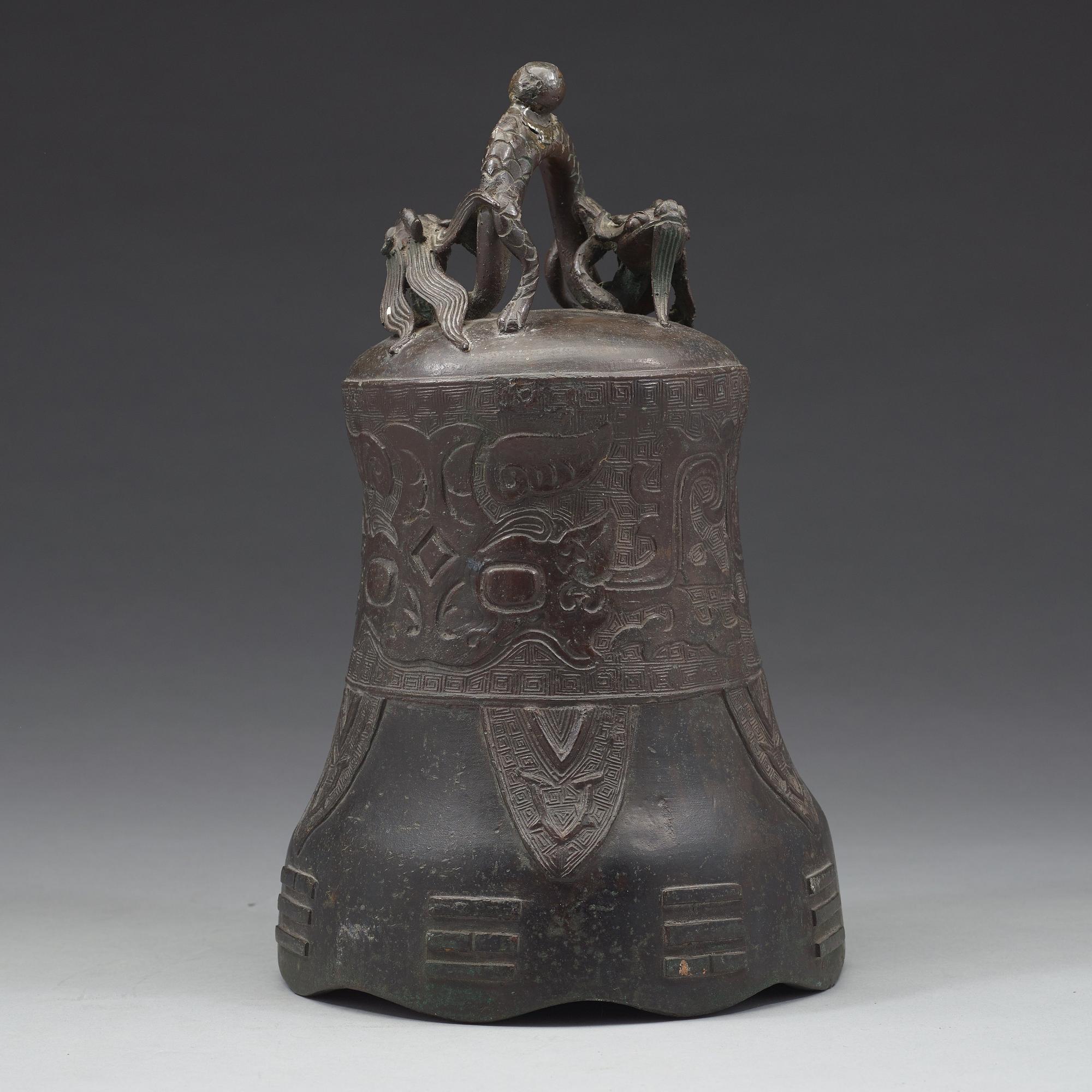 A bronze temple bell, Ming dynasty (1368-1644).