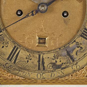A George II blue-japanned longcase clock by William Barrow (watchmaker in London 1700-36).