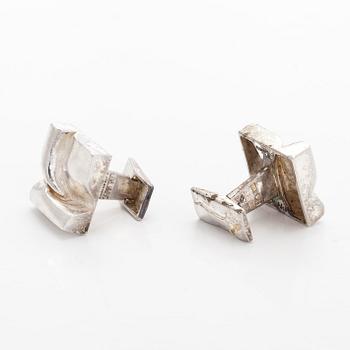 Björn Weckström, cufflinks, "Scenery on Luna", silver, Lapponia 1983.