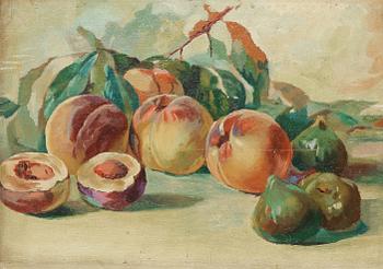 43. Åke Göransson, Still life with peaches and figs.