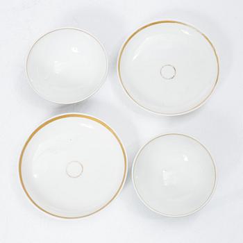 Cups with saucers, 29 pcs, Empire, first half of the 19th century.