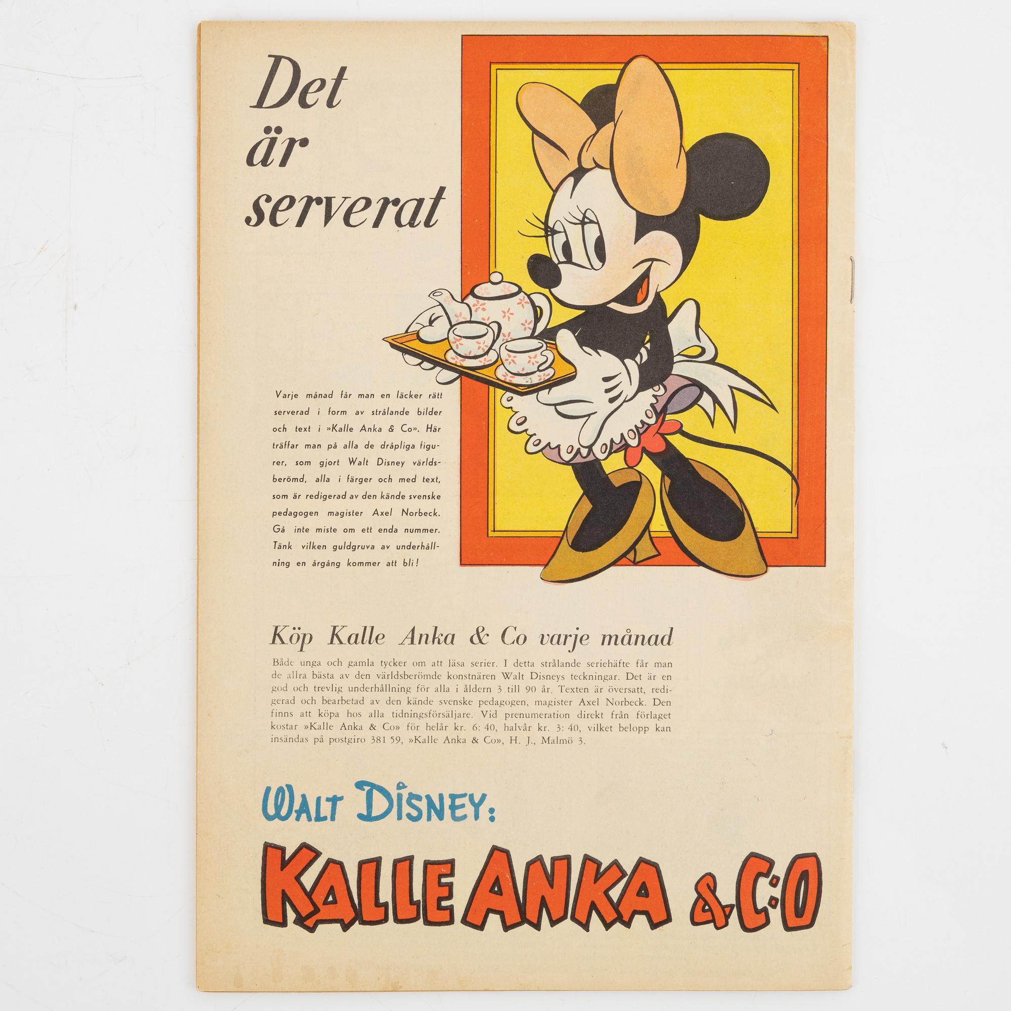 Serietidningar, "Kalle Anka & Co, 12 st, komplett årgång 1949.