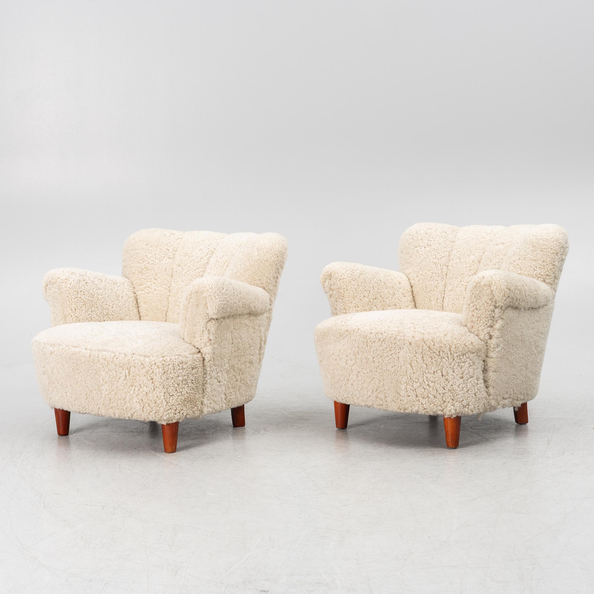 Armchairs, a pair, Swedish Modern, 1940s.
