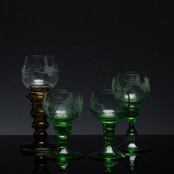 REMMARE, ca 21 st olika modeller, glas, 1900-tal.