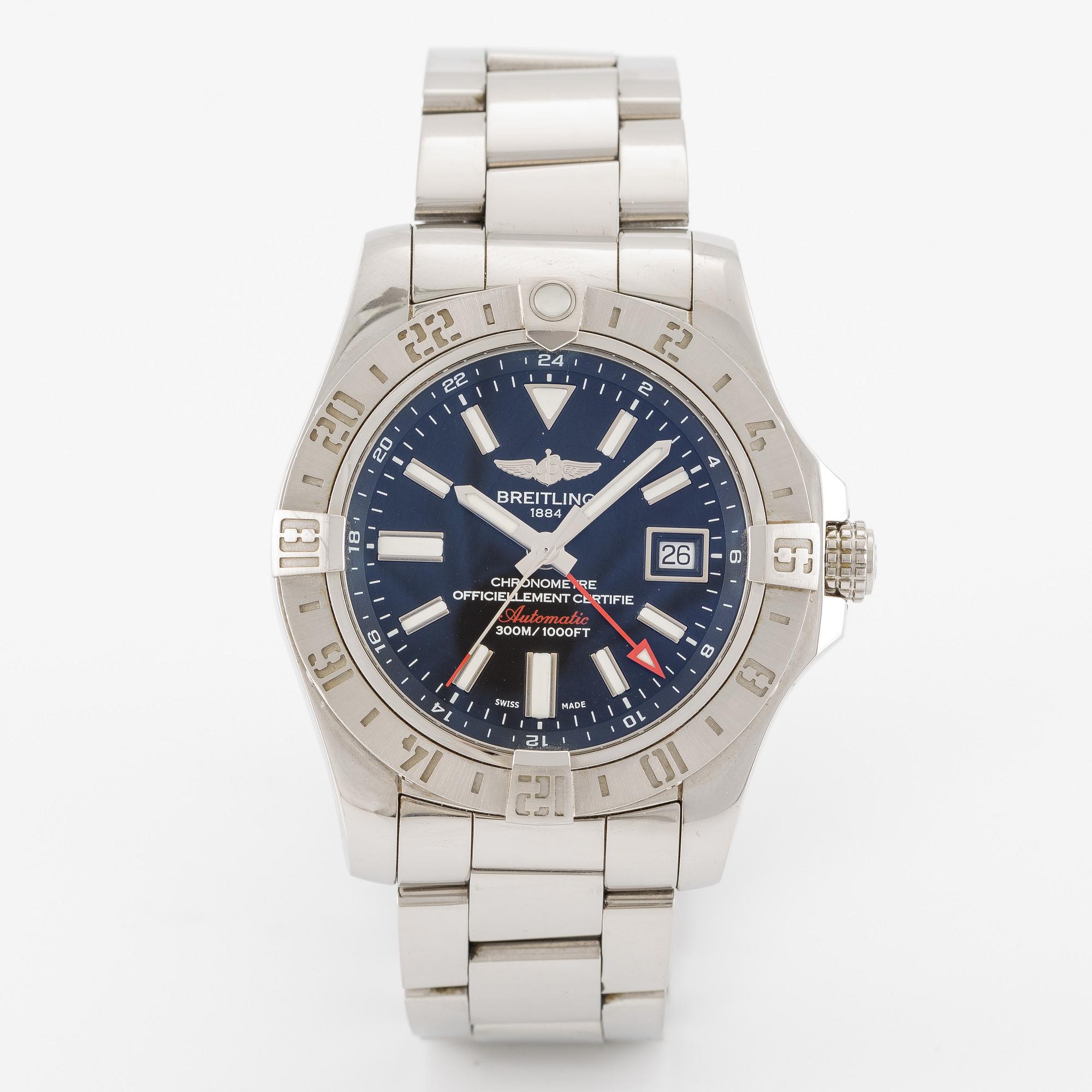 Breitling, Avenger II, GMT, wristwatch, 43 mm.