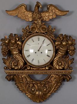 VÄGGPENDYL, senempire, 1800-talets mitt.