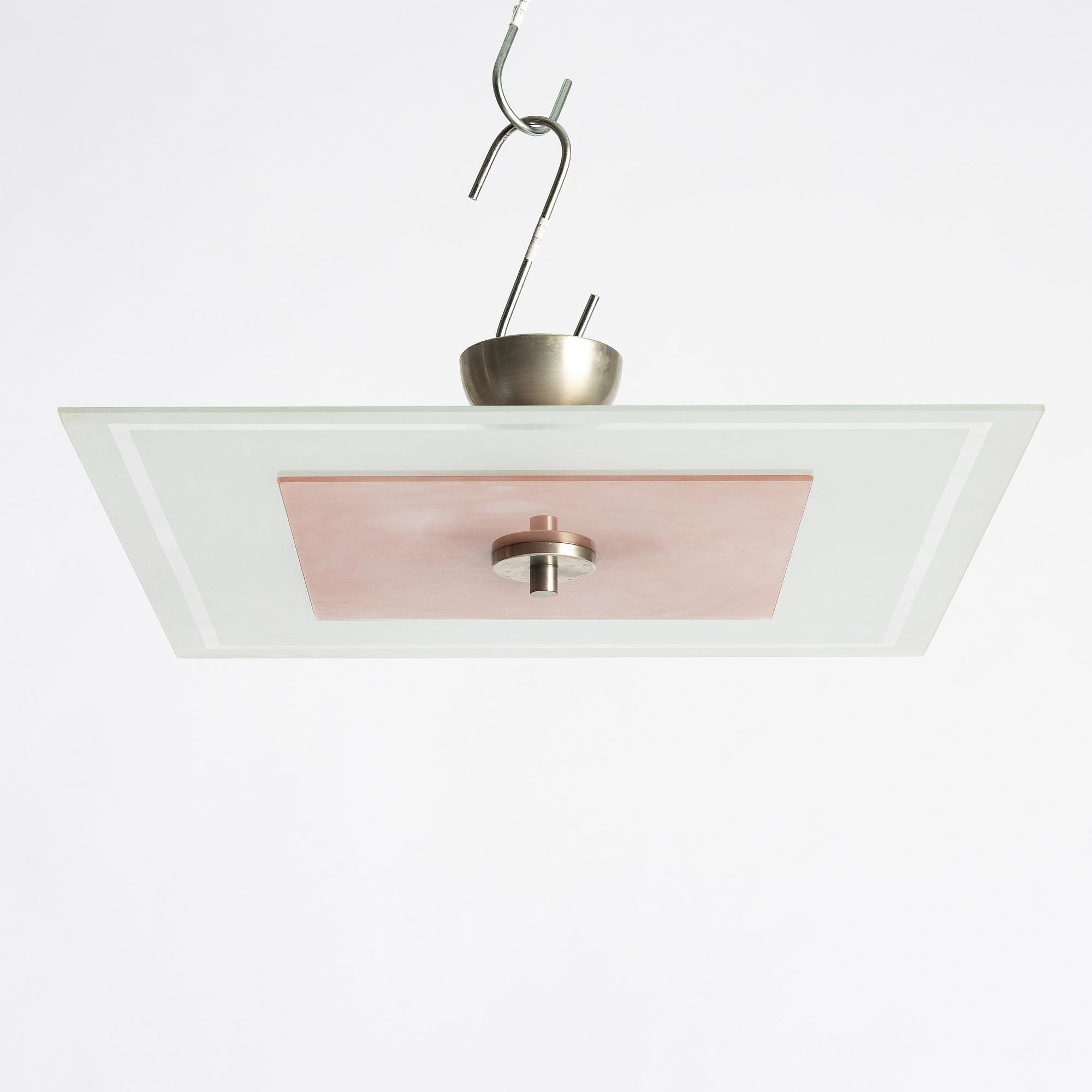 Edward Hald, taklampa, Orrefors, 1930-tal.