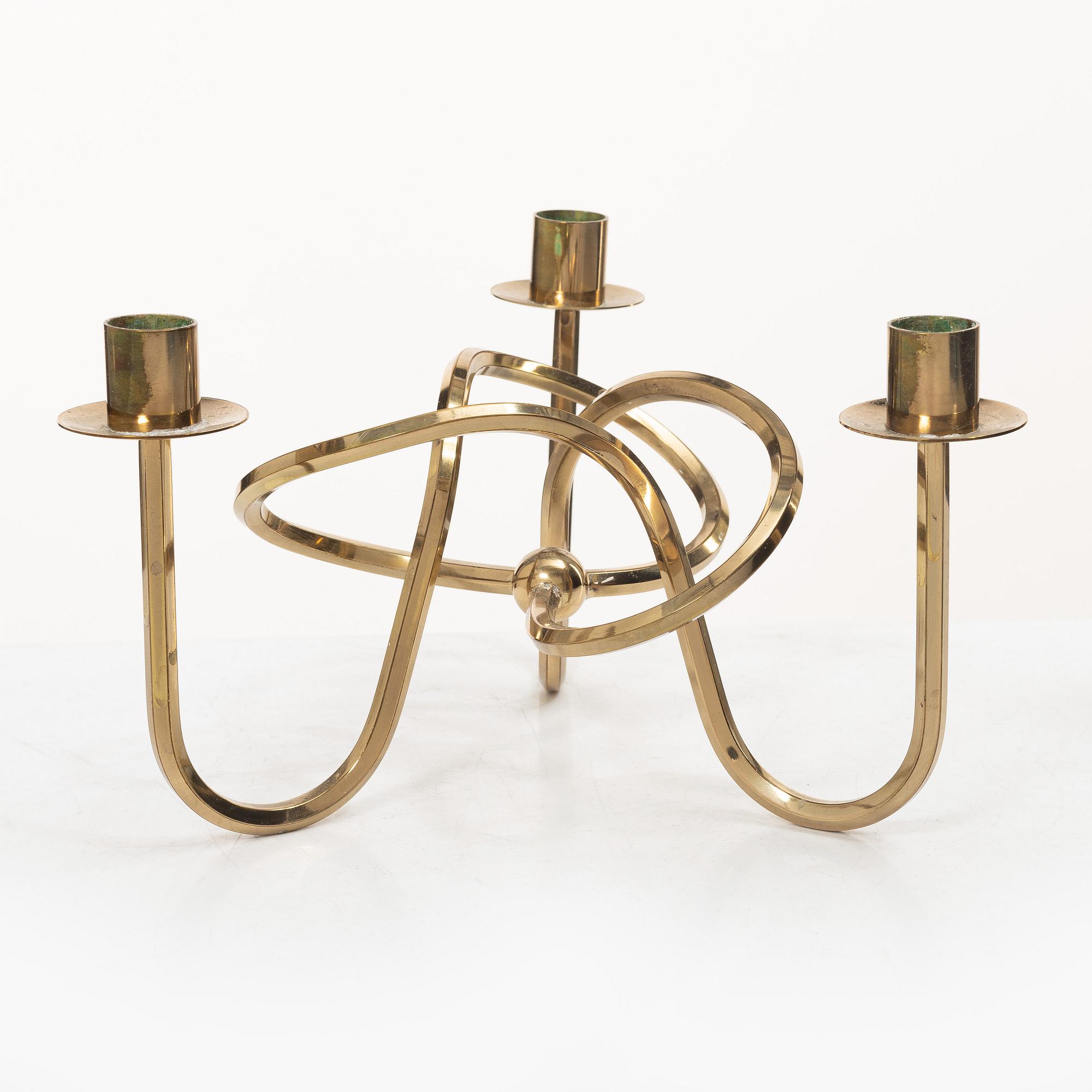Josef Frank, a brass cadelabrum, "Vänskapsknuten', Firma Svenskt Tenn, Sweden.