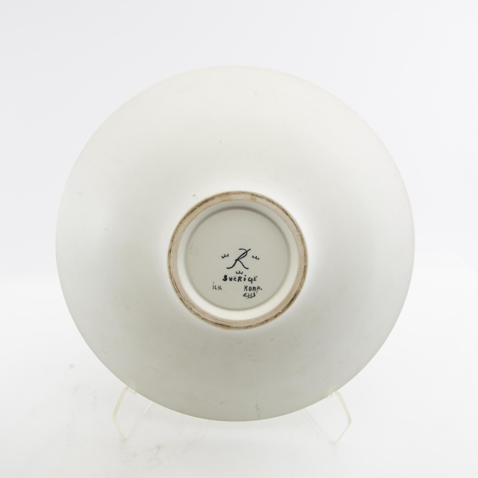 Carl-Harry Stålhane, vas samt skålfat Rörstrand 1900-talets mitt stengods.