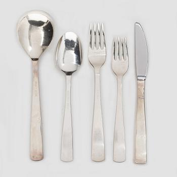 Jacob Ängman, A Swedish silver cutlery, "Rosenholm", GAB, Eskilstuna and Stockholm 1969-1985 (32 pieces).