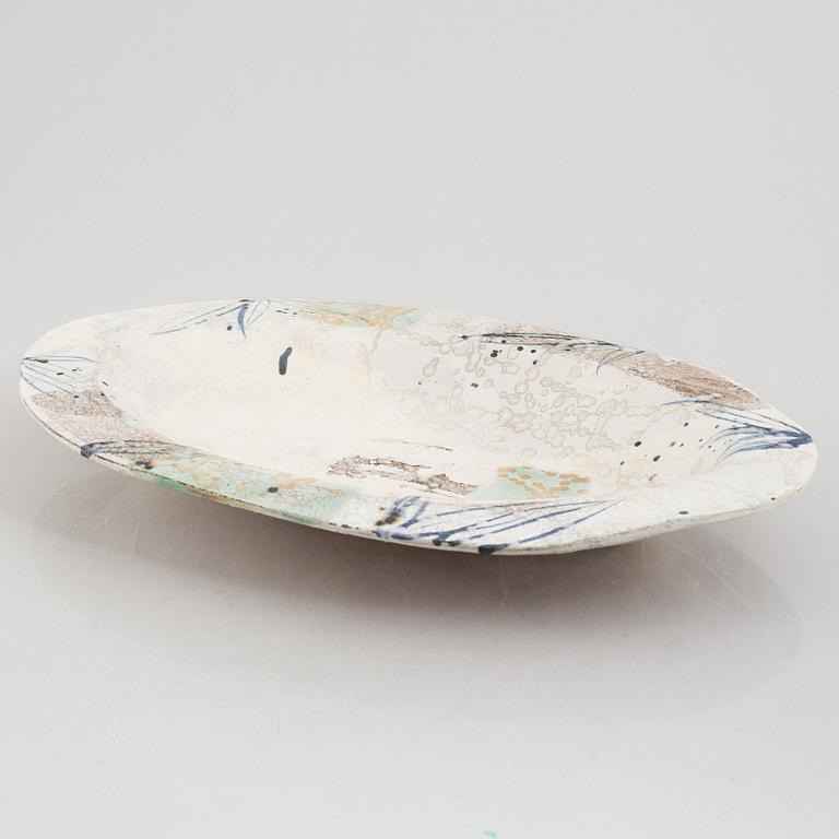 Margareta Andersson, a contemporary stoneware dish, own studio, Kungsbacka.