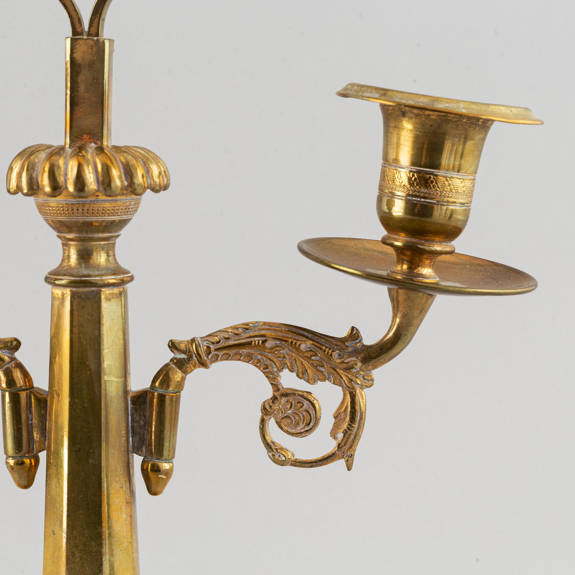 A bronze empire lithofany holder, first half of the 19th century.