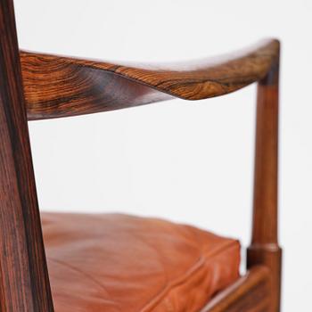 Ib Kofod-Larsen, fåtöljer, ett par, "Samsö", Olof Persons Fåtöljindustri (OPE), Jönköping, 1960-tal.