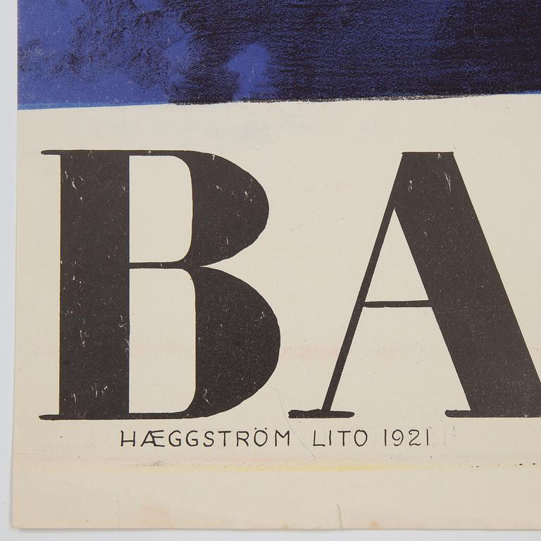 TORSTEN SCHONBERG, A lithographic vintage poster, 'Barnens Dag', Haeggström Lito, 1921.