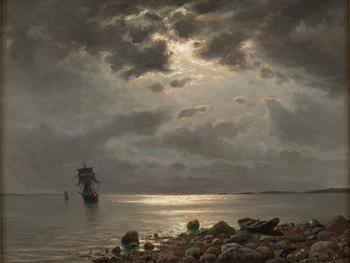 Oscar Kleineh, Segelfartyg och strandklippor.