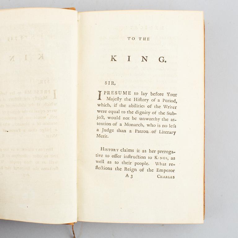 A fine set of Robertson’s Historia of Charles V , 1782 (4 vol).