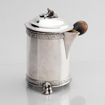 Pehr Zethelius, chokladkanna, silver, Stockholm 1789. Gustaviansk.