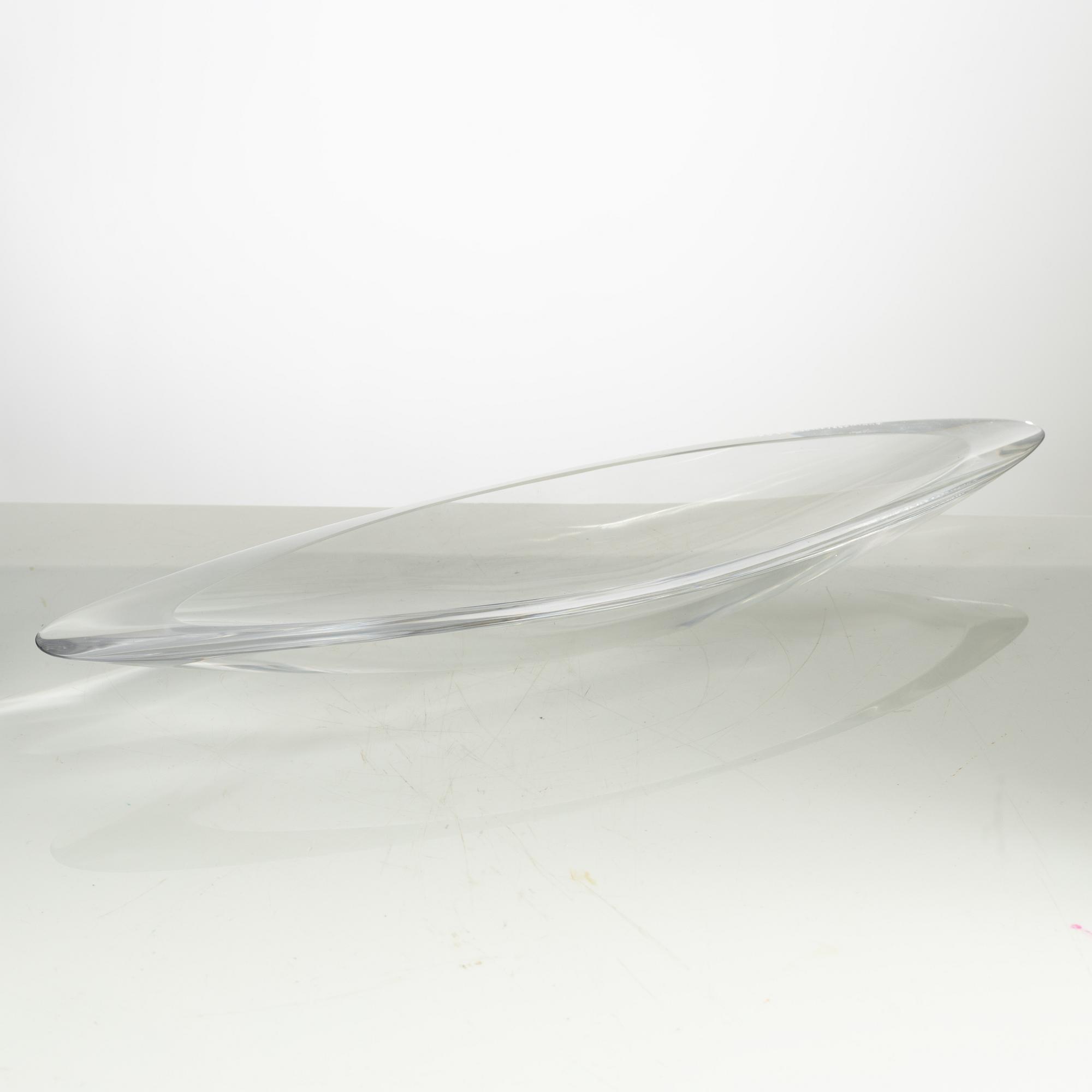 Aimo Okkolin, a glass dish, Riihimäen lasi Oy, Finland 1950s.